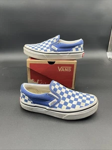 Vans Classic Slip On (Checkerboard) Pale Iris True White Youth Kids Shoes 13.5 - Picture 1 of 8
