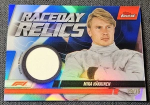 2024 Topps Finest Formula 1 F1 Blue /75 Relic Mika Hakkinen Patch Chrome #RDRHAK - Picture 1 of 2