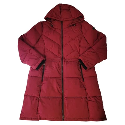 DKNY Women's Long Puffer Removable Hood Banded Cuffs Jacket - Image 1 of 4