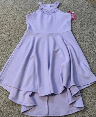 Vestido Top JUSTICE Niñas Púrpura Encaje Halter Nuevo con Etiquetas Talla XL 16/18 Ventas al por menor $20 Foto 1 de 4