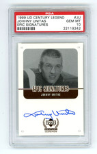 JOHNNY UNITAS 1999 UD Upper Deck Century Legends Epic Signatures Auto PSA 10 HOF