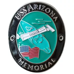 USS Arizona Memorial Walking Stick Medallion - US Navy Pearl Harbor Hawaii Badge - Picture 1 of 2