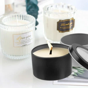 Candle Making Tins 104ml Empty Storage Jars With Screw Lids Clear Window Gift - Picture 1 of 12