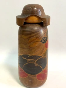 17.5cm"OTOME-Tsubaki " Muhitsu Miyajima Japanese traditional Sosaku Kokeshi  JPN - Picture 1 of 15