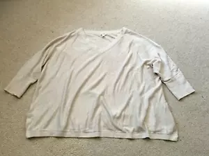 Maglione donna nuovo senza etichette - GARNET HILL - lino beige oversize tunica leggera - XL - Foto 1 di 4