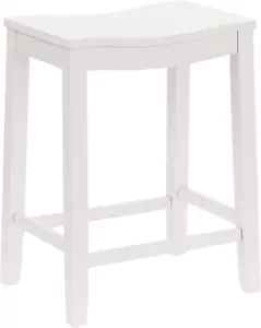 Furniture Fiddler Backless Counter Height Saddle Stool, White - Picture 1 of 6