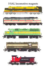 Set 5 magneti per locomotive Seaboard Air Line Andy Fletcher - Foto 1 di 1