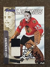 2000-01 BAP Goalie Legends TONY ESPOSITO AUTO JERSEY Relic Signature Series RARE