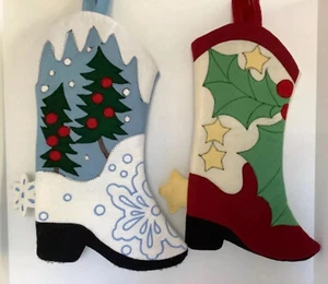 Two New Holiday Decorative Felt Christmas Stockings 15”  WMG’03 - Picture 1 of 8