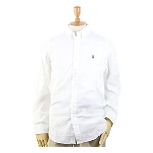 **DEFECTO MENOR** Camisa Polo Ralph Lauren Calce Estándar Popelina - Blanca - Talla: Pequeña - Imagen 1 de 5