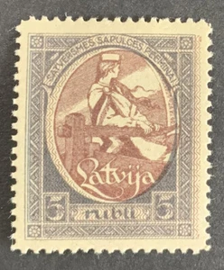 Latvia, Latvija, Sc 73; Mi 45A MH/* centre misplaced right side perf. 11 1/2 - Picture 1 of 2