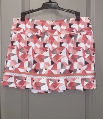 Lija Women's Banded Arena Tennis Skirt Geometric Print Vivid, L - Image 1 of 4