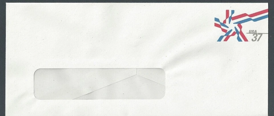 U649W 37c Red & Blue On White Mint Entire Size 23 Recycled Paper - Image 1 of 1