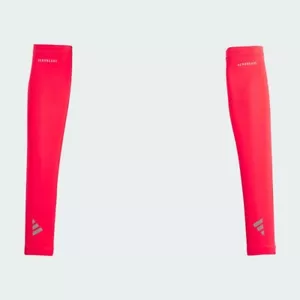 adidas AeroReady Running Arm Sleeves Gym Football Sports Training Red - Picture 1 of 3