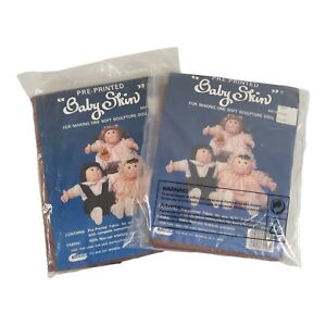 VTG Baby Skin Pre-printed Soft Sculpture Doll Body Set #6921902 Brown 2 Sets NOS
