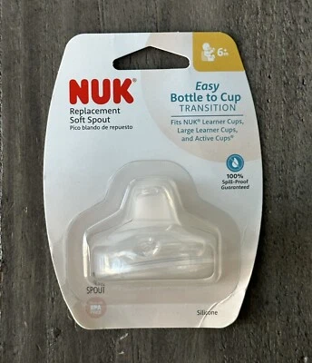 1 caño suave de silicona de repuesto NUK, transparente 100 % a prueba de derrames edades 6M+ Foto 1 de 2