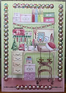 CARTOLINA DI NATALE Lusso Fatto a Mano Personalizzata Grande A4 Ragazza Funky Fun Camera da Letto - Foto 1 di 1