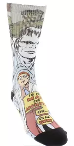 Bioworld Marvel: Hulk And Banner Crew Socks W/ Helicase Sock Ring - Picture 1 of 2