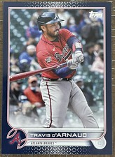 2022 Topps Series 1 Travis d'Arnaud Blue Boarder Insert Card #4 Atlanta Braves
