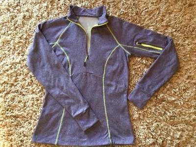 MPG Mondetta Performance Gear Womens 1/2 Zip Pullover Slim  Thumbholes XS PURPLE - Image 1 of 4