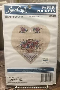 Lynn Craft Paper Pockets “Basket Bouquet ” Cross Stitch # 50-330 - Picture 1 of 6
