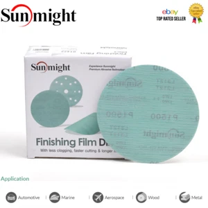 Filmscheibe Schleifscheibe Sunmight™ 150 mm 6" nass/trocken Premium Filmpads Haken & Schlaufe - Bild 1 von 9