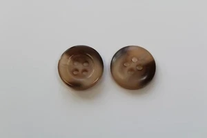 Brown and beige four hole button x5 15mm - Picture 1 of 1