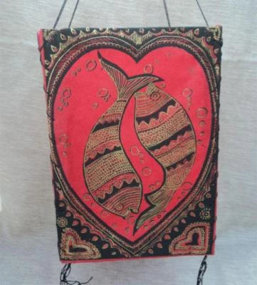 Pantalla de lámpara de papel Double Fish Lokta Foto 1 de 4