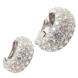Authentic! David Webb Platinum 18k White Gold 10ct Diamond Hoop Earrings - Picture 1 of 12