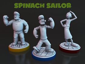Popeye, Olive and Br miniatures for tablettop, board games, wargames, dioramas...