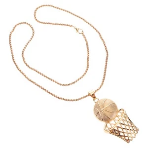 Men's Basketball Necklace Chic Necklace Basketball Theme Pendant - Picture 1 of 12