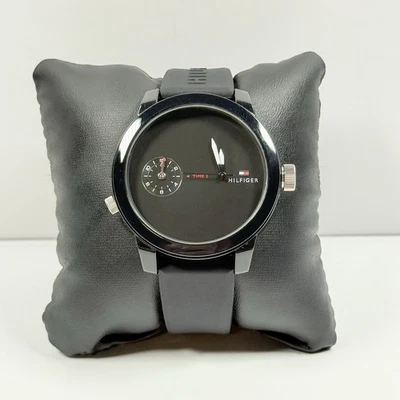 Tommy Hilfiger Denim Black Dial Silicone Band Men’s Watch  1791326 - Image 1 of 4
