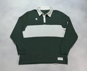 Nike Michigan State Spartans Rugby Polo Green White Striped Mens L Brand New NWT - Picture 1 of 10
