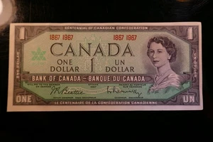 1967 Canada 1 DOLLAR QUEEN CANADIAN UNC World Currency BANK NOTE #891 - Picture 1 of 2