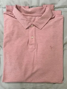American Eagle Poloshirt Herren rosa super weich kurzarm XL - Bild 1 von 3