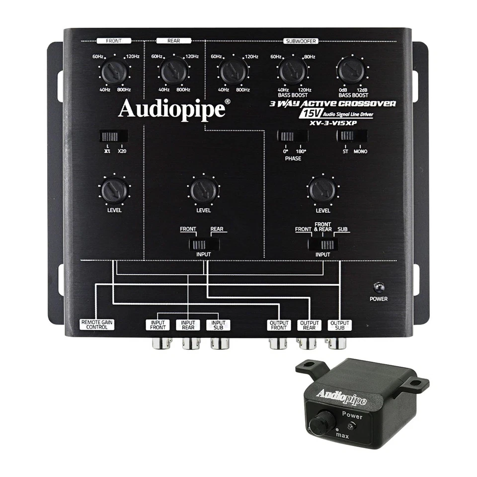 Audiopipe XV3V15XP 3-Way Active Crossover - 15 Volt Line Driver - Image 1 of 1