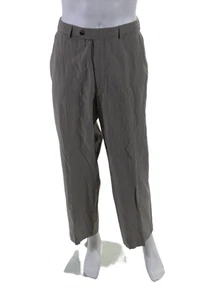 Hiltl Men's Button Closure Flat Front Straight Leg Dress Pants Gray Size 38 - Picture 1 of 4