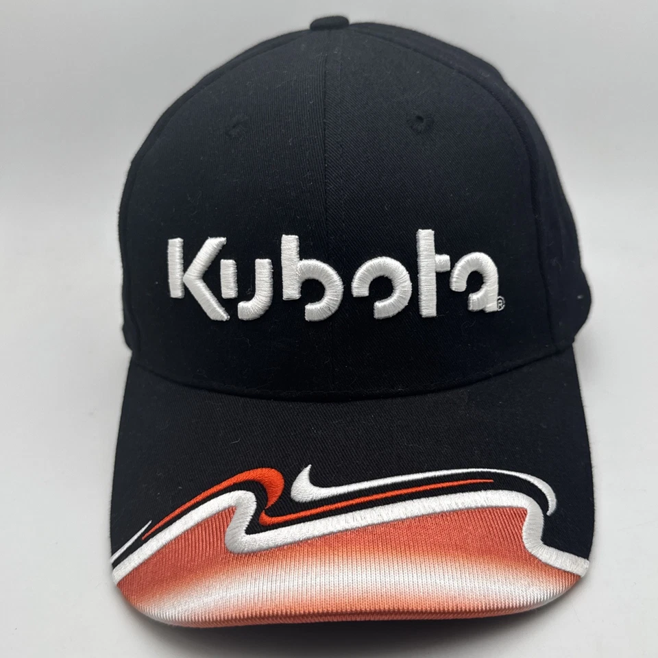 Kubota Flame Hat Cap Strapback Adjustable Black Embroidered Flames - Image 1 of 4