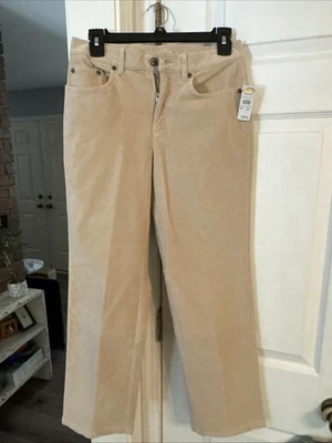 Calça Talbots Feminina Algodão Elástico Veludo, Tamanho 2P Pequena, Bege - Imagem 1 de 4