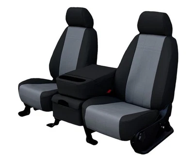 Fundas de asiento de coche CalTrend para Honda CR-V 2017-2022 gris claro imitación cuero Foto 1 de 4