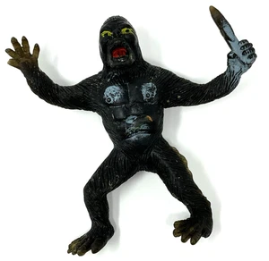 1970s Ben Cooper King Kong Jiggler Rubber Figure Toy Made in Hong Kong 6" Black - Picture 1 of 13