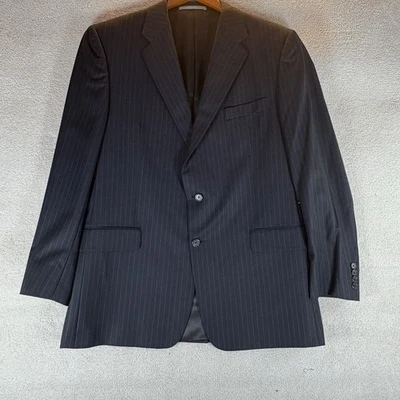 Hickey Freeman 44R Navy Wool Pinstripe 2-Button Blazer Suit Jacket Sport Coat - Image 1 of 4