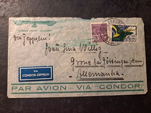 Brasilien Condor-Zeppelin Luftpostbrief 1933 nach Deutschland - siehe Fotos! - Bild 1 von 3