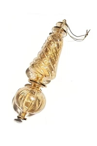 Kurt Adler ORO vetro soffiato trasparente vorticoso FINALE decorazione natalizia europea 9" - Foto 1 di 11