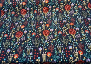 Waverly Floral Feast Emb Blue Twilight PK Embroidered 410522 Fabric By the Yard - Picture 1 of 5