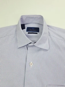 David Donahue Performance Medium Herren weiß blau lila kariert Nylon Polyester - Bild 1 von 12