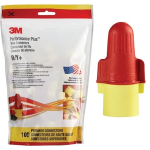 3M Performance Plus Medium Wire Connector (100-Pack) R/Y+POUCH 3M Performance - Picture 1 of 3