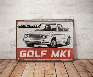 Blechschild Vintage Golf 1 Cabrio Schild Garage Dekoration Deko Werkstatt - Bild 1 von 3