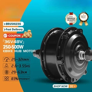 36V 48V 250W 350W 500W Brushless Gear Front Rear Hub Motor for MTB Electric Bike - Picture 1 of 33
