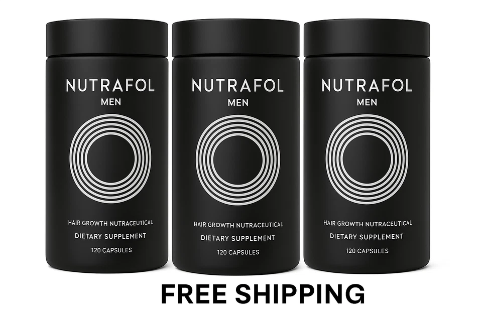 pack of 3  Men's Hair Growth In Glass Bottle/Total 360 Capsules Exp 10/2026 - Image 1 of 4